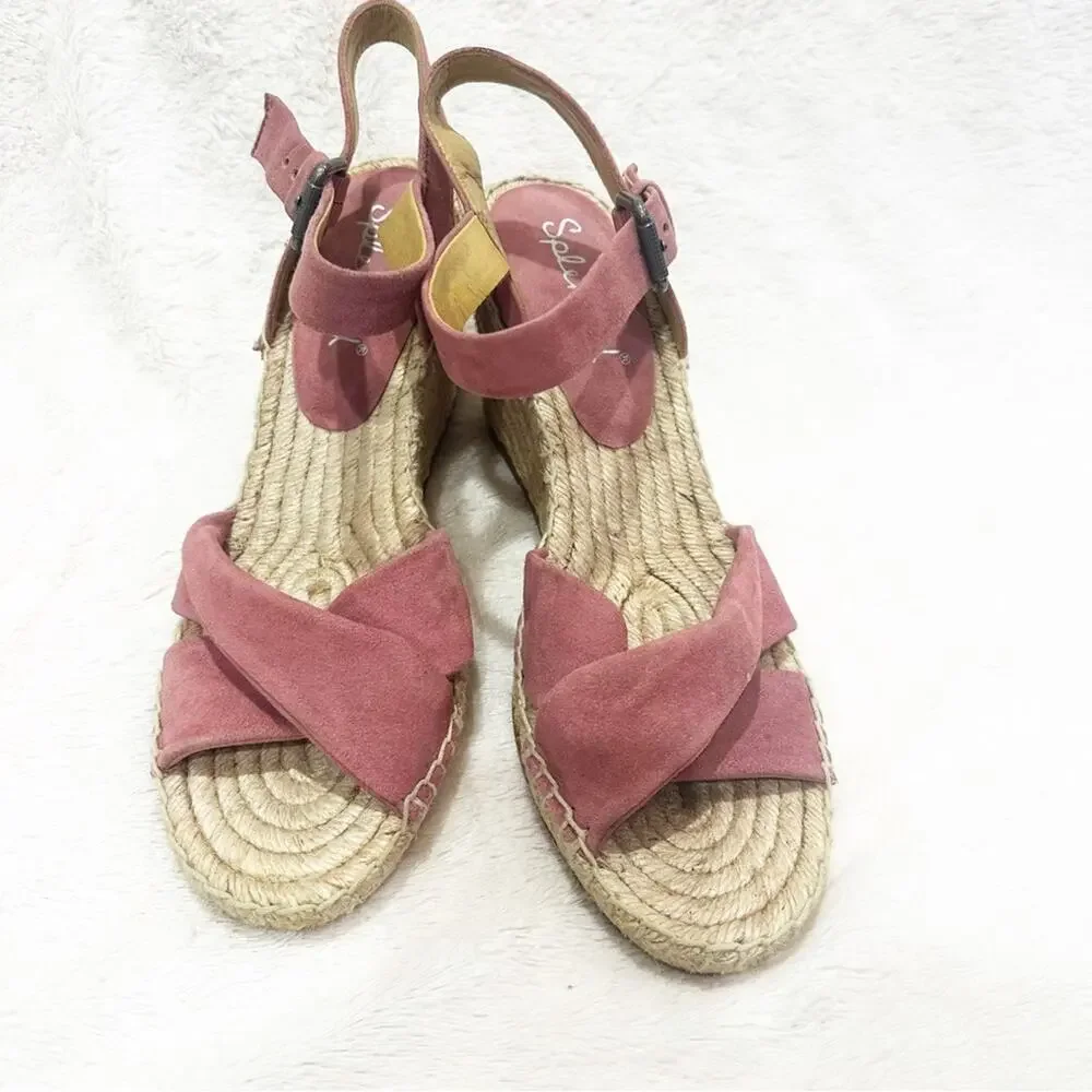 Splendid Pink Espadrille Sandals sz 10 Wedge Heels Sandal Fairfax Espadrilles